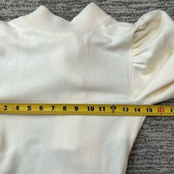 NWT LPA Marie Sweater Open Back Puff Sleeves in Cream Revolve Small - Picture 9 of 11